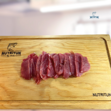 Charola de sashimi de atún 200 g
 Presentación-200g Color-Natural Empaque-Alto vacío